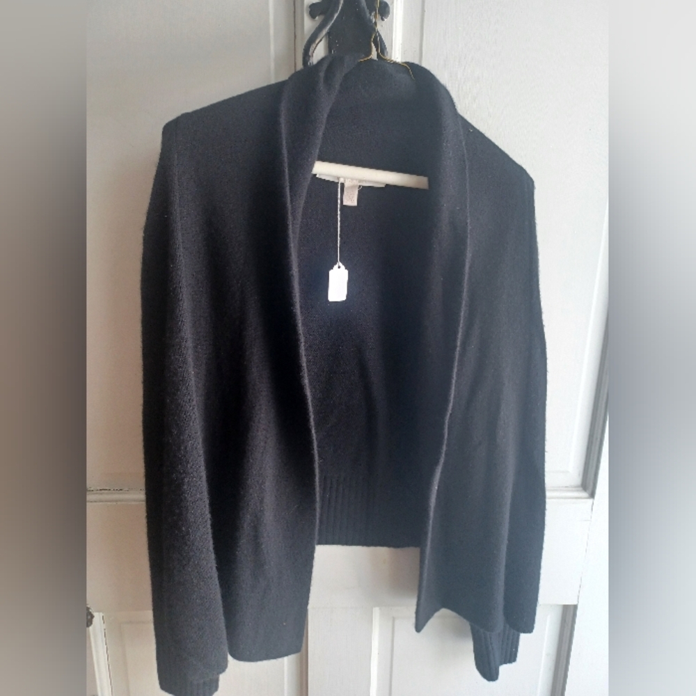 Nordstrom Collection Black Cashmere Open Fit Cardigan